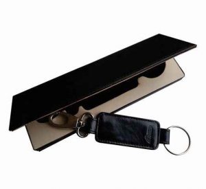 894D – Calfskin leather keychain, 2 fittings – Lux