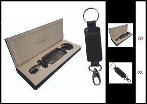 894D – Calfskin leather keychain, 2 fittings – Lux
